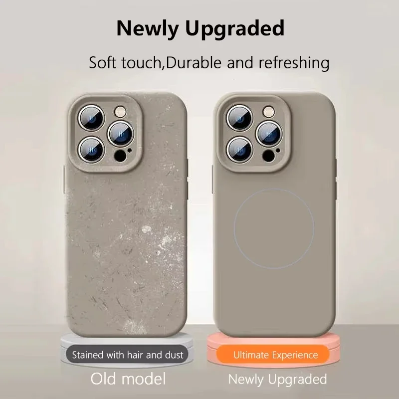 YCAPEN Magnetic Liquid Silicone Case for iPhone 17/16/15, MagSafe Compatible Shockproof Slim Cover