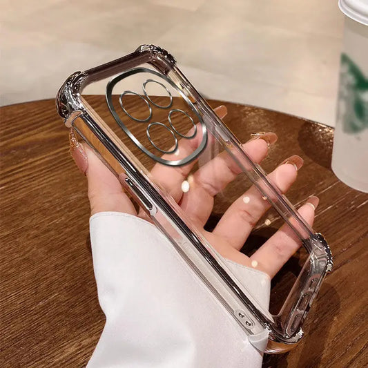 Clear Transparent Shockproof Plating Silicone Case For Xiaomi Redmi Note 15 Pro Plus 4G 5G Soft Back Cover