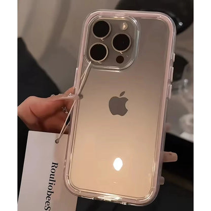 Luxury Candy Color Frame Clear Phone Case For iPhone 17 Pro Case iPhone 13 16 12 11 14 15 Pro Max Soft Shockproof Bumper Cover