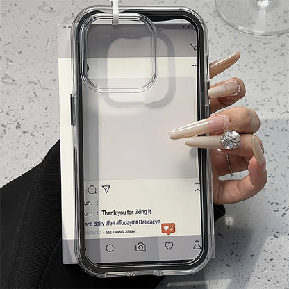 Luxury Candy Color Frame Clear Phone Case For iPhone 17 Pro Case iPhone 13 16 12 11 14 15 Pro Max Soft Shockproof Bumper Cover
