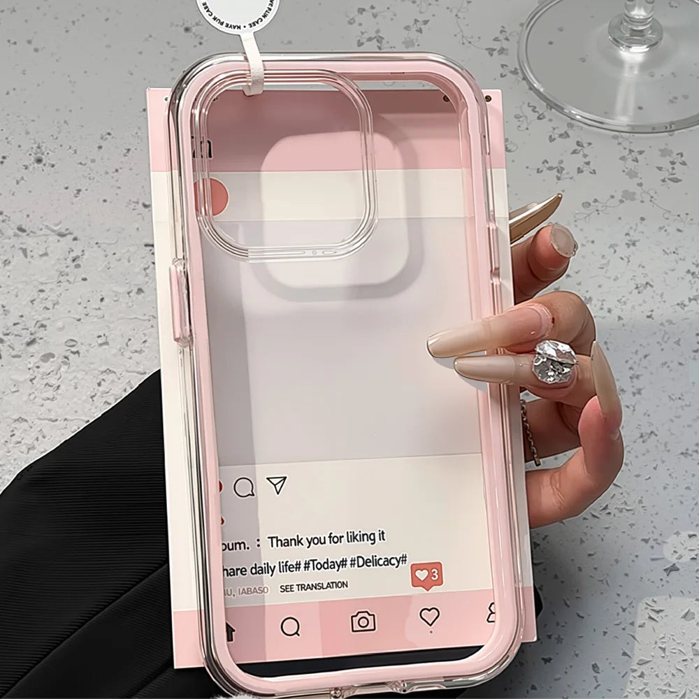 Luxury Candy Color Frame Clear Phone Case For iPhone 17 Pro Case iPhone 13 16 12 11 14 15 Pro Max Soft Shockproof Bumper Cover
