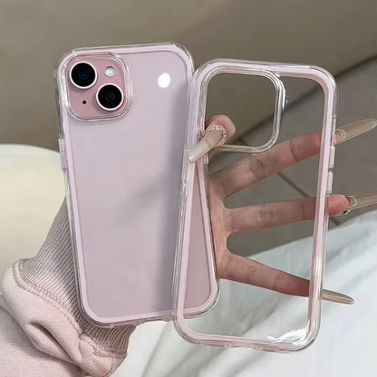 Luxury Candy Color Frame Clear Phone Case For iPhone 17 Pro Case iPhone 13 16 12 11 14 15 Pro Max Soft Shockproof Bumper Cover