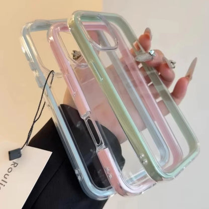Luxury Candy Color Frame Clear Phone Case For iPhone 17 Pro Case iPhone 13 16 12 11 14 15 Pro Max Soft Shockproof Bumper Cover