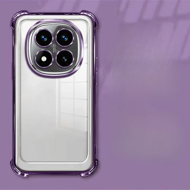Clear Transparent Shockproof Plating Silicone Case For Xiaomi Redmi Note 15 Pro Plus 4G 5G Soft Back Cover