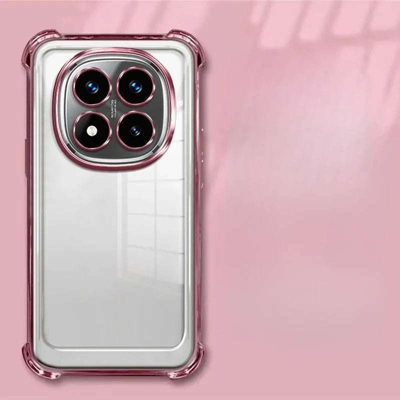 Clear Transparent Shockproof Plating Silicone Case For Xiaomi Redmi Note 15 Pro Plus 4G 5G Soft Back Cover